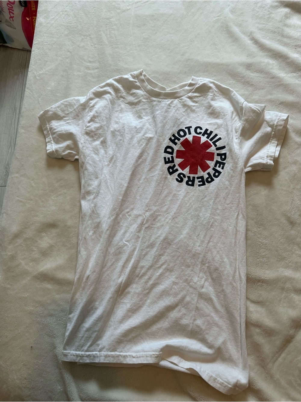 White Tank Top with Red Graphic Starburst